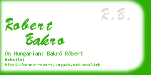robert bakro business card