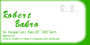 robert bakro business card